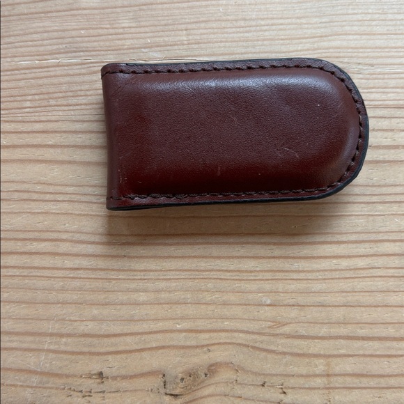 MISSISSIPPI STATE Leather Money Clip - Dark Brown and Silver...Genuine Leather - Picture 3 of 6